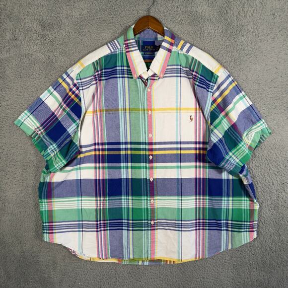 Polo Ralph Lauren RL Untucked Fit Shirt Size 3XB Mens Multicolor Short Sleeve - Picture 1 of 10